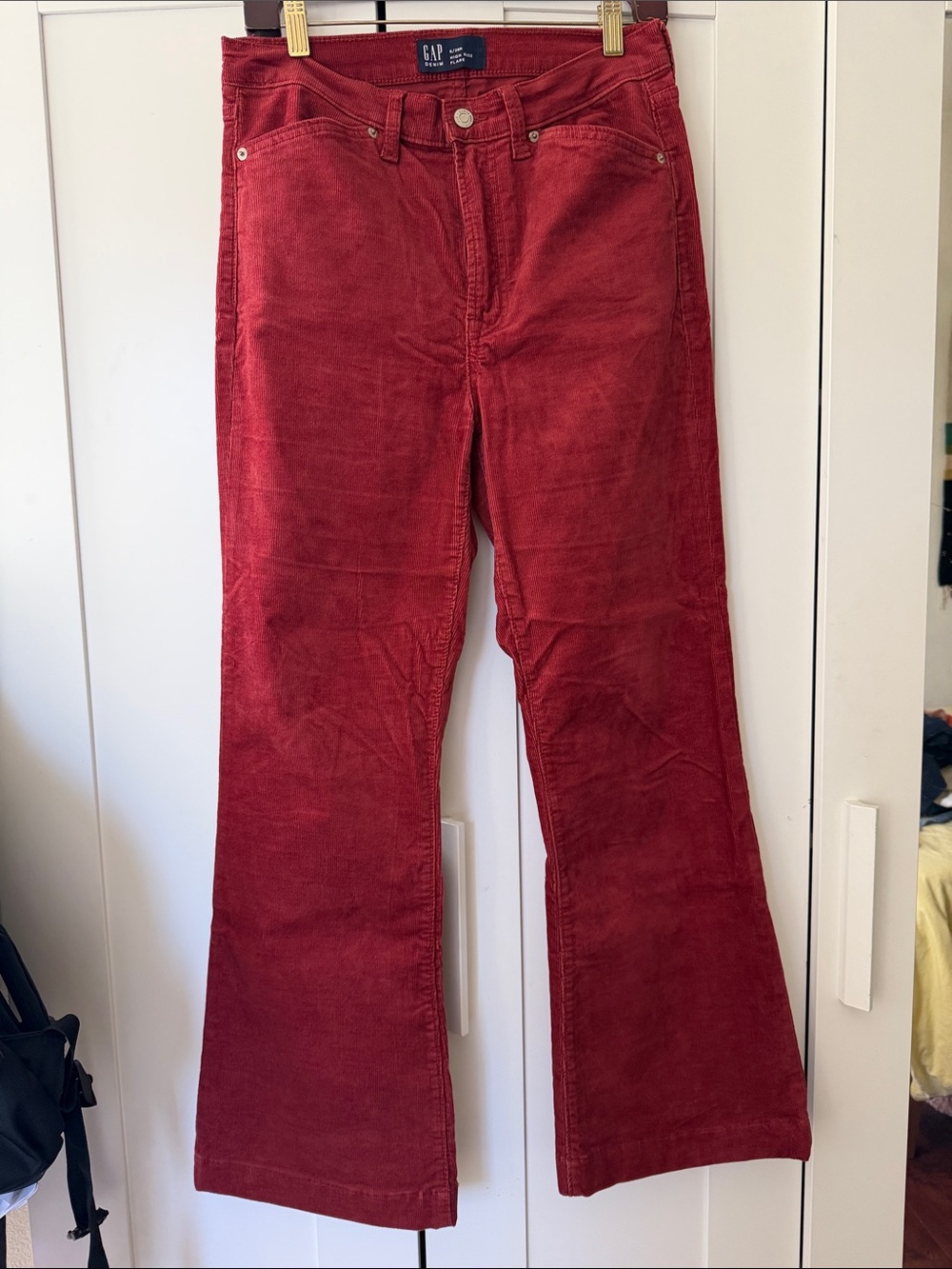GAP Women's Burgundy Corduroy Flared Jeans